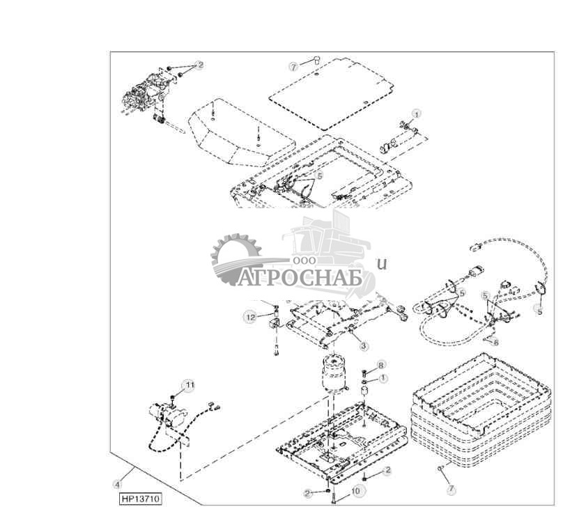 Комплект изнашиваемых деталей пневматической подвески, сиденье оператора MSG95 